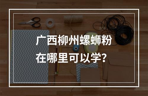 广西柳州螺蛳粉在哪里可以学？