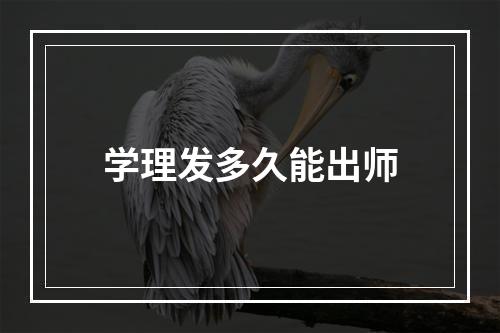 学理发多久能出师