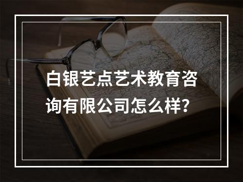 白银艺点艺术教育咨询有限公司怎么样？