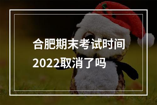 合肥期末考试时间2022取消了吗