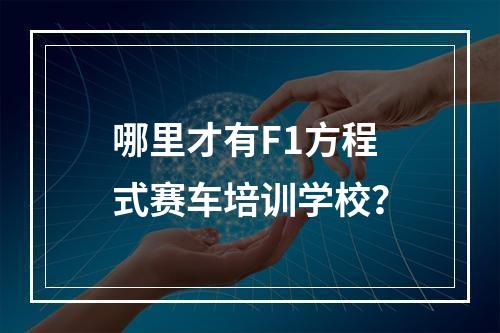 哪里才有F1方程式赛车培训学校？