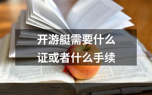 开游艇需要什么证或者什么手续