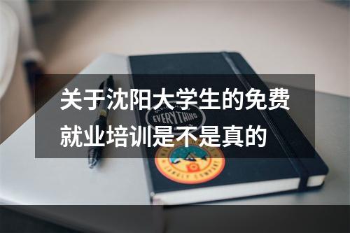 关于沈阳大学生的免费就业培训是不是真的