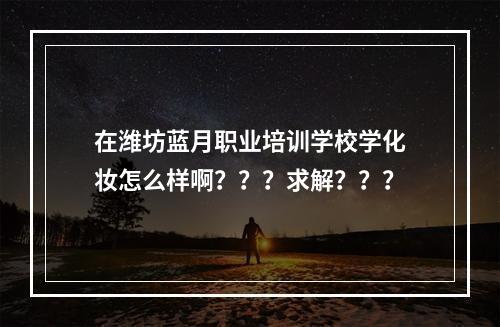 在潍坊蓝月职业培训学校学化妆怎么样啊？？？求解？？？