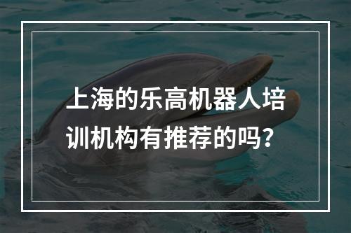 上海的乐高机器人培训机构有推荐的吗？