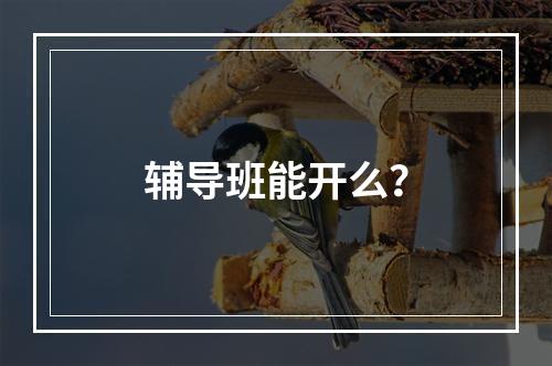 辅导班能开么？