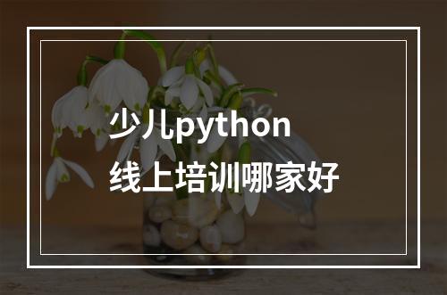 少儿python线上培训哪家好