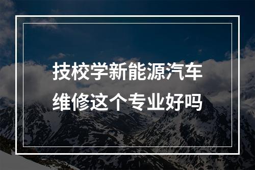 技校学新能源汽车维修这个专业好吗