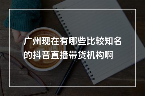 广州现在有哪些比较知名的抖音直播带货机构啊