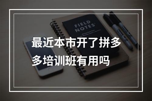 最近本市开了拼多多培训班有用吗