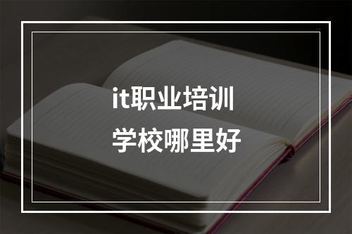 it职业培训学校哪里好