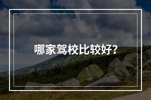 哪家驾校比较好？