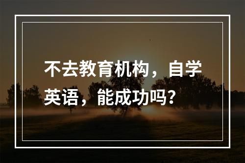 不去教育机构，自学英语，能成功吗？