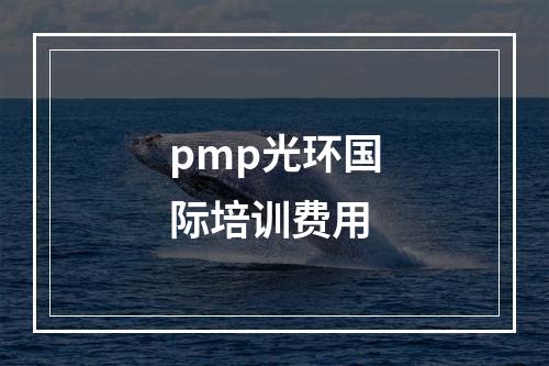 pmp光环国际培训费用