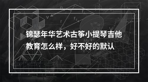 锦瑟年华艺术古筝小提琴吉他教育怎么样，好不好的默认