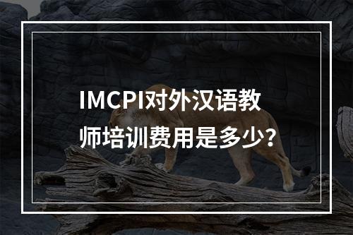 IMCPI对外汉语教师培训费用是多少？