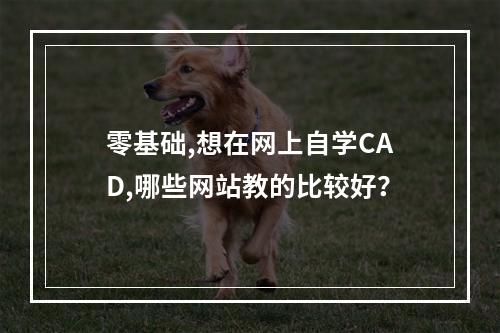 零基础,想在网上自学CAD,哪些网站教的比较好？