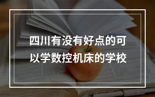 四川有没有好点的可以学数控机床的学校