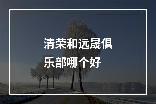 清荣和远晟俱乐部哪个好