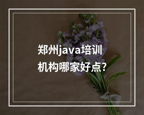 郑州java培训机构哪家好点?