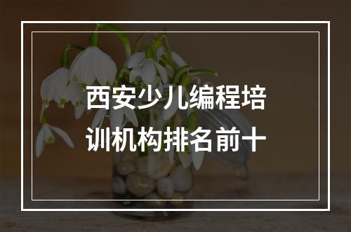 西安少儿编程培训机构排名前十