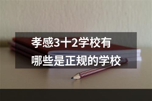 孝感3十2学校有哪些是正规的学校