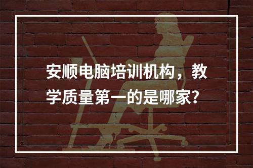 安顺电脑培训机构，教学质量第一的是哪家？