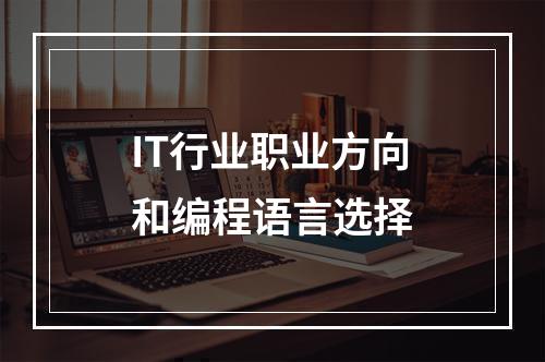 IT行业职业方向和编程语言选择