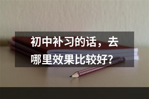 初中补习的话，去哪里效果比较好？