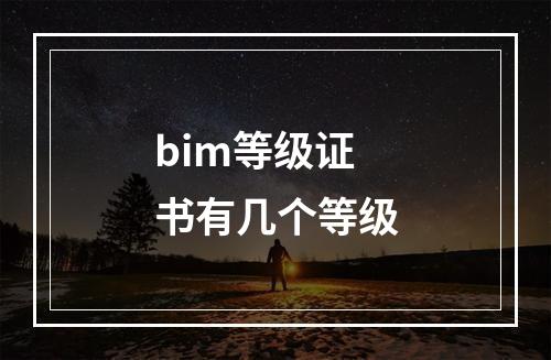 bim等级证书有几个等级