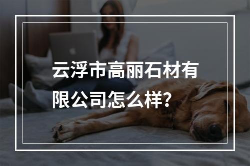 云浮市高丽石材有限公司怎么样？