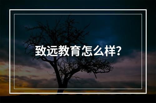 致远教育怎么样？