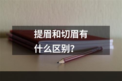 提眉和切眉有什么区别？