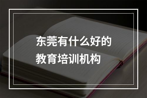 东莞有什么好的教育培训机构