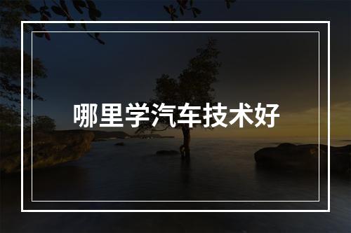 哪里学汽车技术好