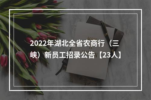 2022年湖北全省农商行（三峡）新员工招录公告【23人】