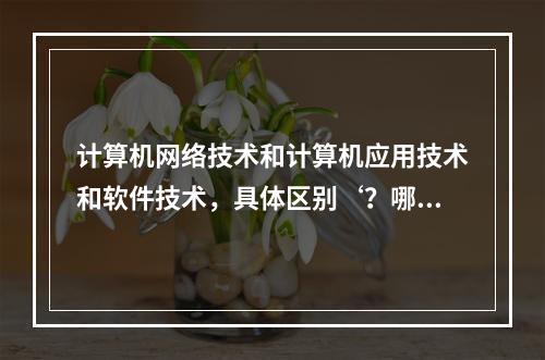 计算机网络技术和计算机应用技术和软件技术，具体区别‘？哪个前景好点与就业方向？。谢谢~！