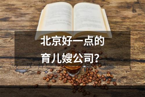 北京好一点的育儿嫂公司？