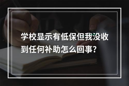 学校显示有低保但我没收到任何补助怎么回事？