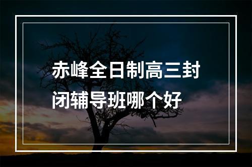 赤峰全日制高三封闭辅导班哪个好