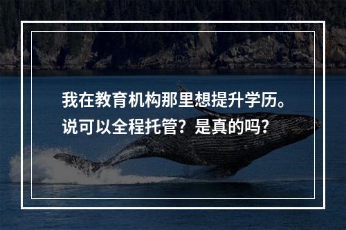 我在教育机构那里想提升学历。说可以全程托管？是真的吗？