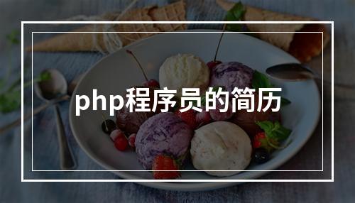 php程序员的简历