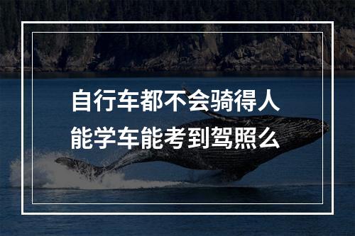 自行车都不会骑得人 能学车能考到驾照么