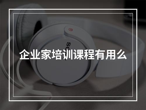 企业家培训课程有用么