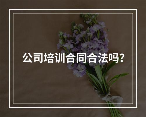 公司培训合同合法吗？