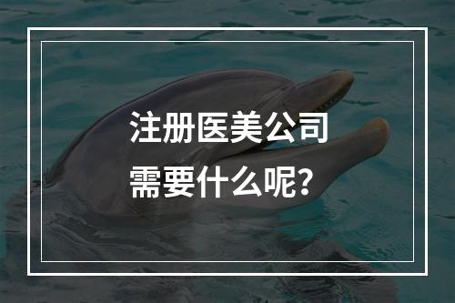 注册医美公司需要什么呢？