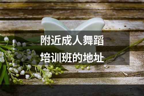 附近成人舞蹈培训班的地址