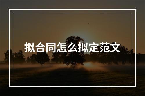 拟合同怎么拟定范文