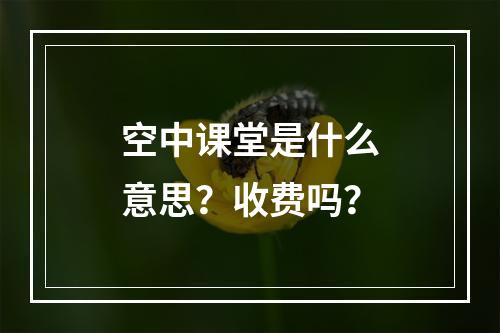 空中课堂是什么意思？收费吗？