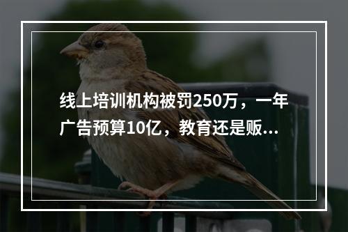 线上培训机构被罚250万，一年广告预算10亿，教育还是贩卖焦虑？